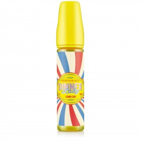 Dinner Lady Lemon Tart likit 50ml, sarı kapaklı, kırmızı/mavi çizgili şişe.