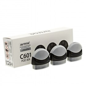 Justfog C601 Kartuşu 3'lü Paket, Siyah/Gri Yedek Podlar