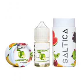 Saltica Green Apple Salt Likit 30ml şişe ve kutu ambalajlı