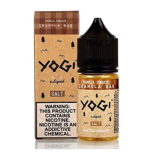 Yogi Vanilla Tobacco Granola Bar Salt Likit 30ml karton kutulu şişe.